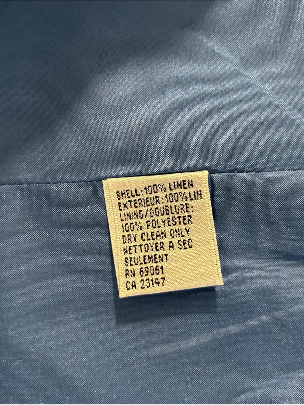 Talbots Women Petites Blue Houndstooth 100% Linen Blazer Women’s Size 10 - Picture 8 of 11
